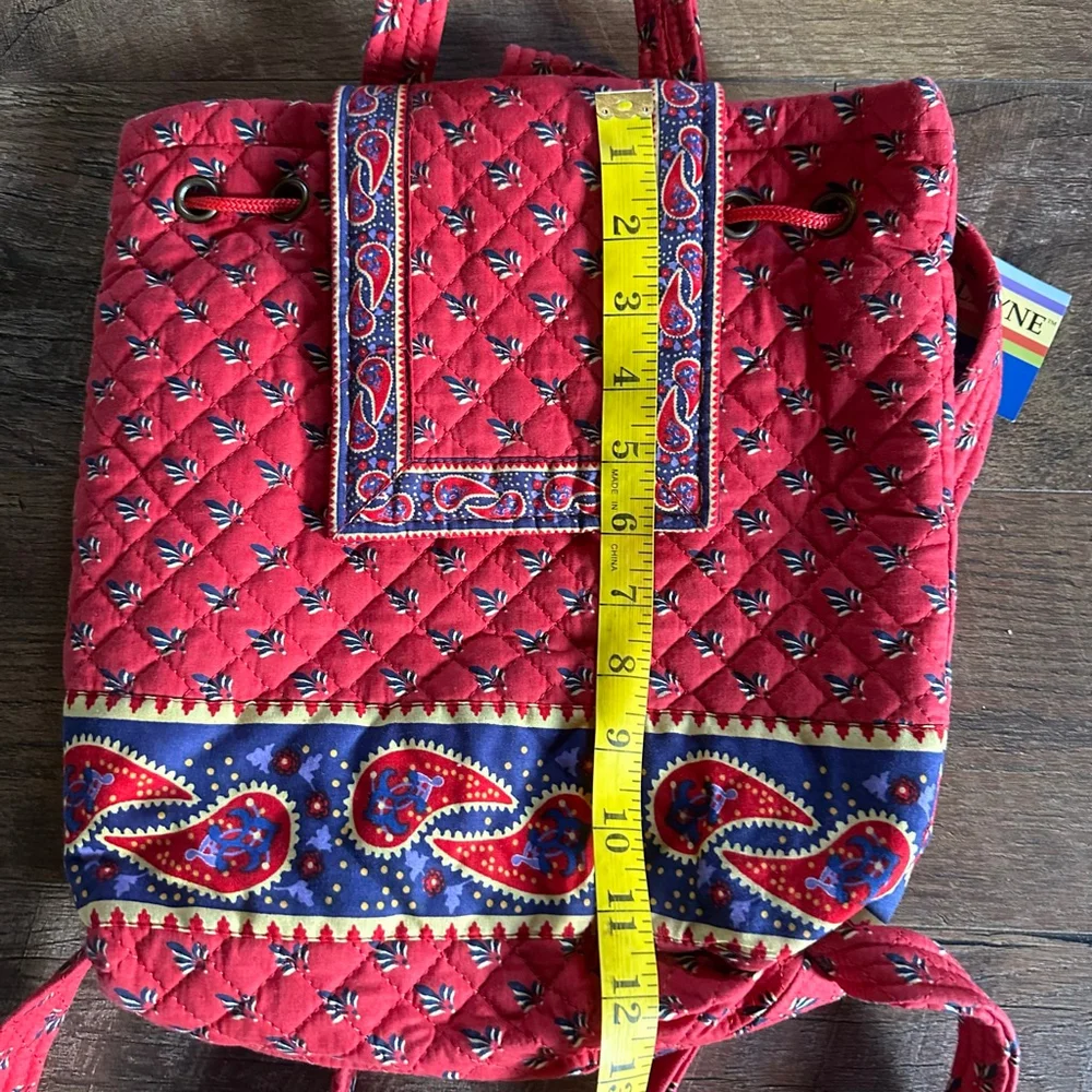 Women's Taylor Layne Quilted Backpack Red Blue Paisley NWT